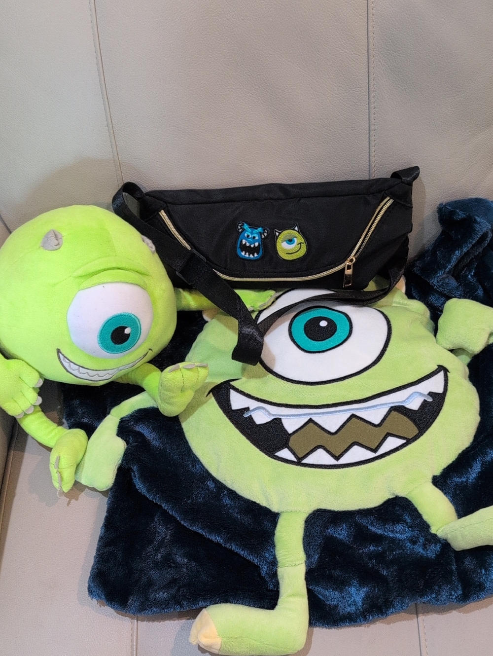 Mike Wazowski Bundle - Stuffie, Pillow Case, Shoulder Bag  Bundle